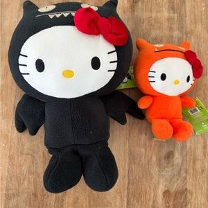 Hello Kitty Plush Toy Set - Black and Orange
